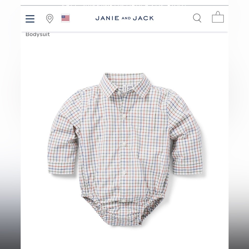 Janie and Jack baby Tatersall Bodysuit